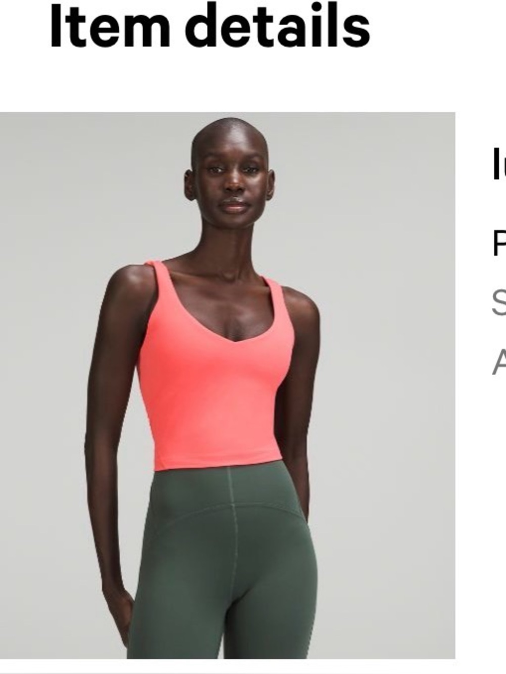lululemon athletica Pale Raspberry Cropped Tank Top